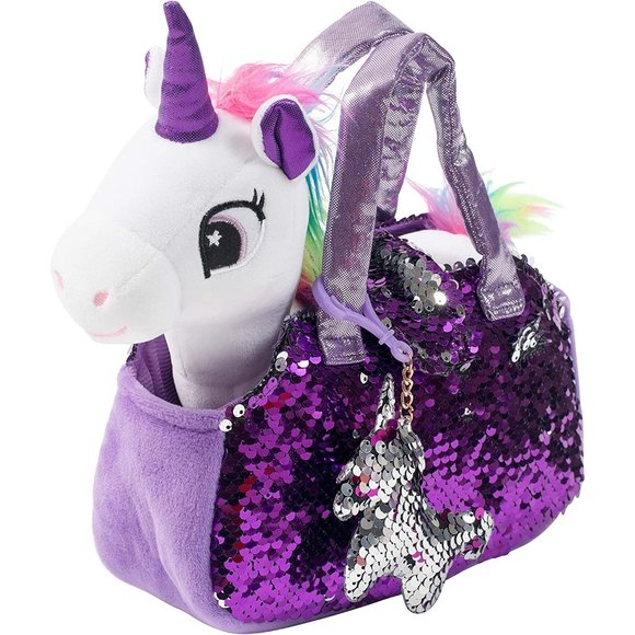Unicorn Gift for Girls Plush Pet Set with Purse Unicorn Stuffed Animal - Picture 1 of 5